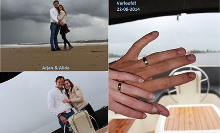 prachtige foto's van de verloving en verlovingsringen van Arjan en Alida gekocht bij trouwringen.Heusden.nl
